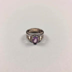 Vintage 925 Silver Ring With Purple Stone Size M