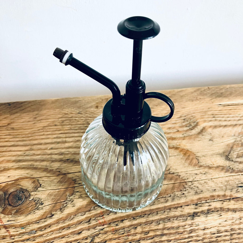 Vintage Style Glass Spritzer Bottle With Black Spray Button Vintage Homeware Gif