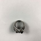 Vintage Chunky Costume Gothic Red Gemstone Ring - size N