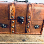 Vintage Style Medium Wooden Treasure Chest Trinket Jewellery Smoking Cigar Box Gift