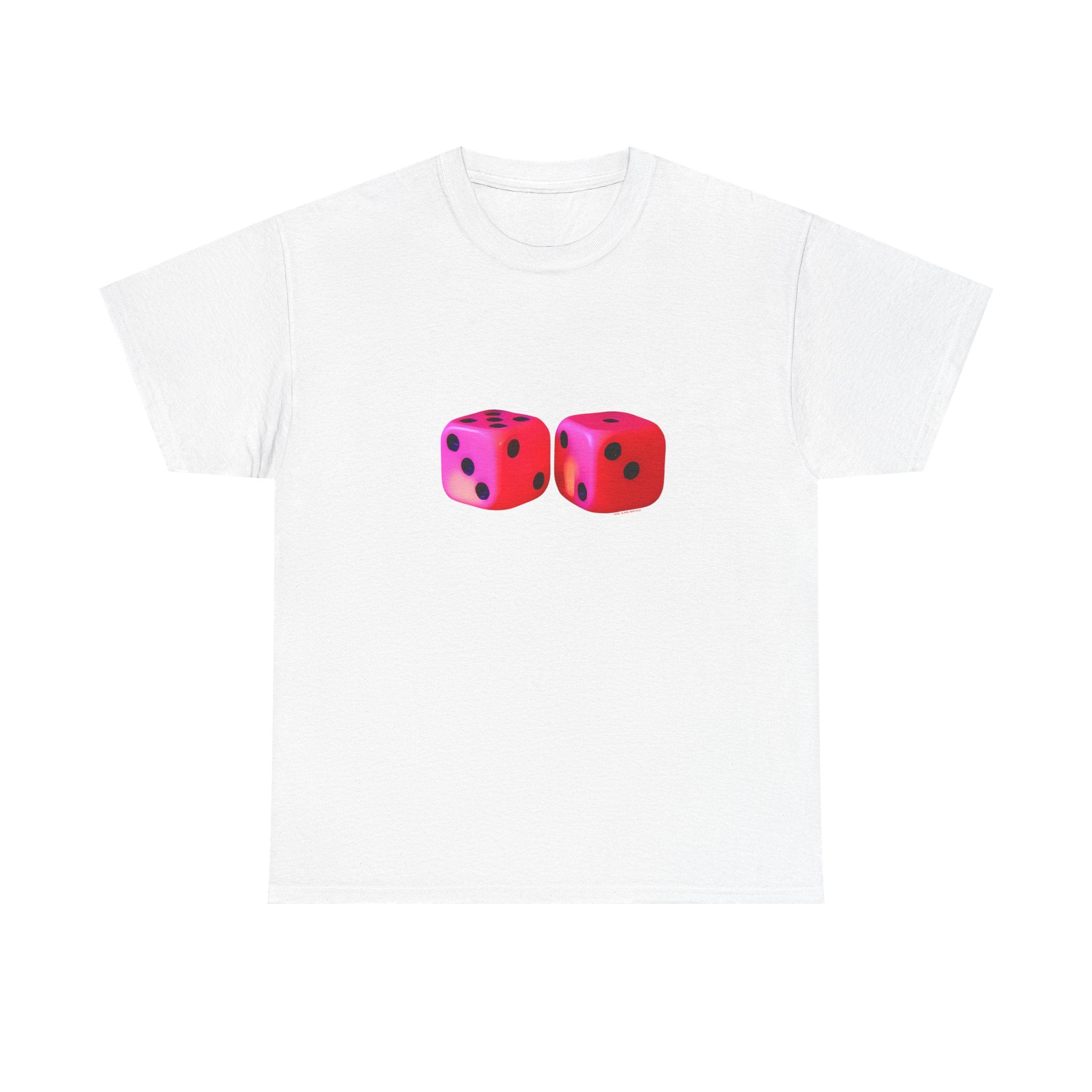 Neon Dice Printed T-Shirt 100% Cotton Lucky Dice Casino Tee Gift