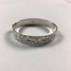 Vintage 925 Sterling Solid Silver Engraved Bracelet