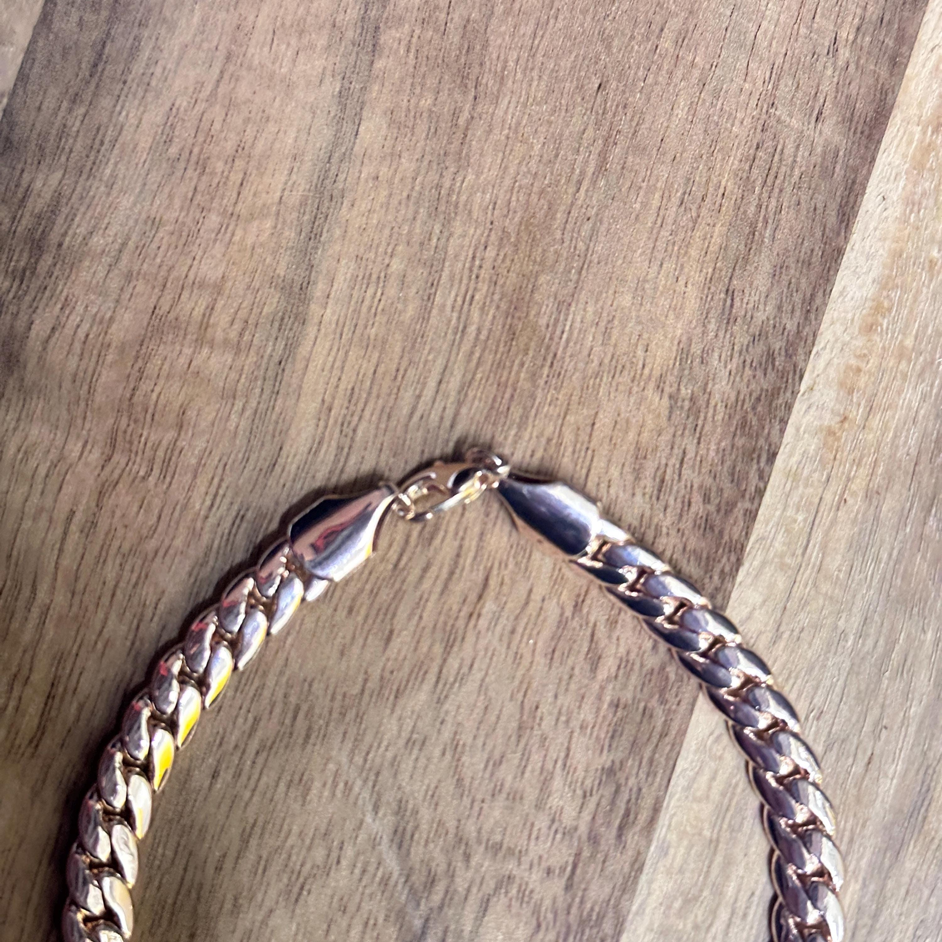 Vintage Rose Tone Curb Chain Bracelet Large Size