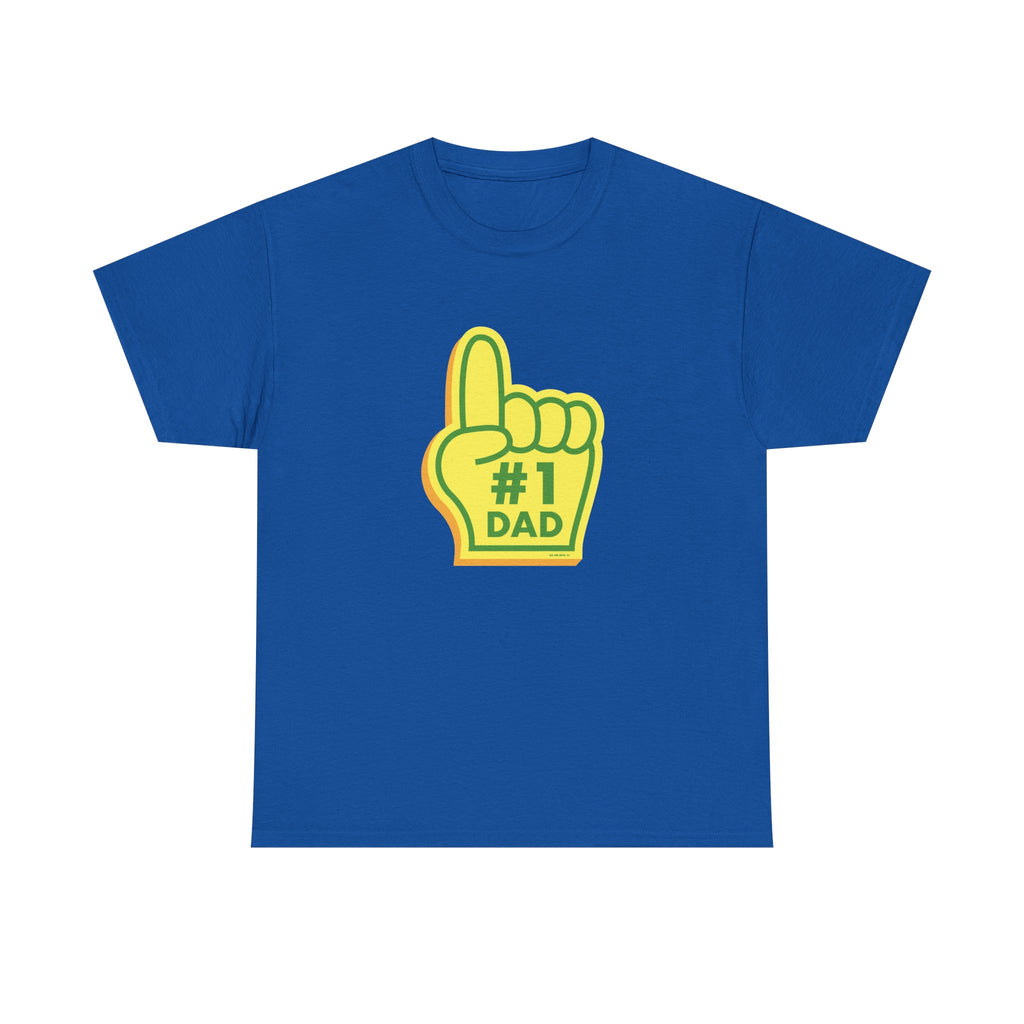 Novelty #1 Dad Hand Printed T-Shirt 100% Cotton Retro Dad Tee Birthday Father's Day Gift