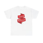 Just Married Red Ribbon Printed T-Shirt 100% Cotton Novelty Newly Wed Tee Gift