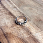 Vintage Tribal 925 Sterling Silver Abstract Ring Gothic Spinner Unisex - Size T 1/2