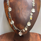 Vintage Handmade Silver Metallic Shimmer Necklace Lightweight Summer Costume Jewellery