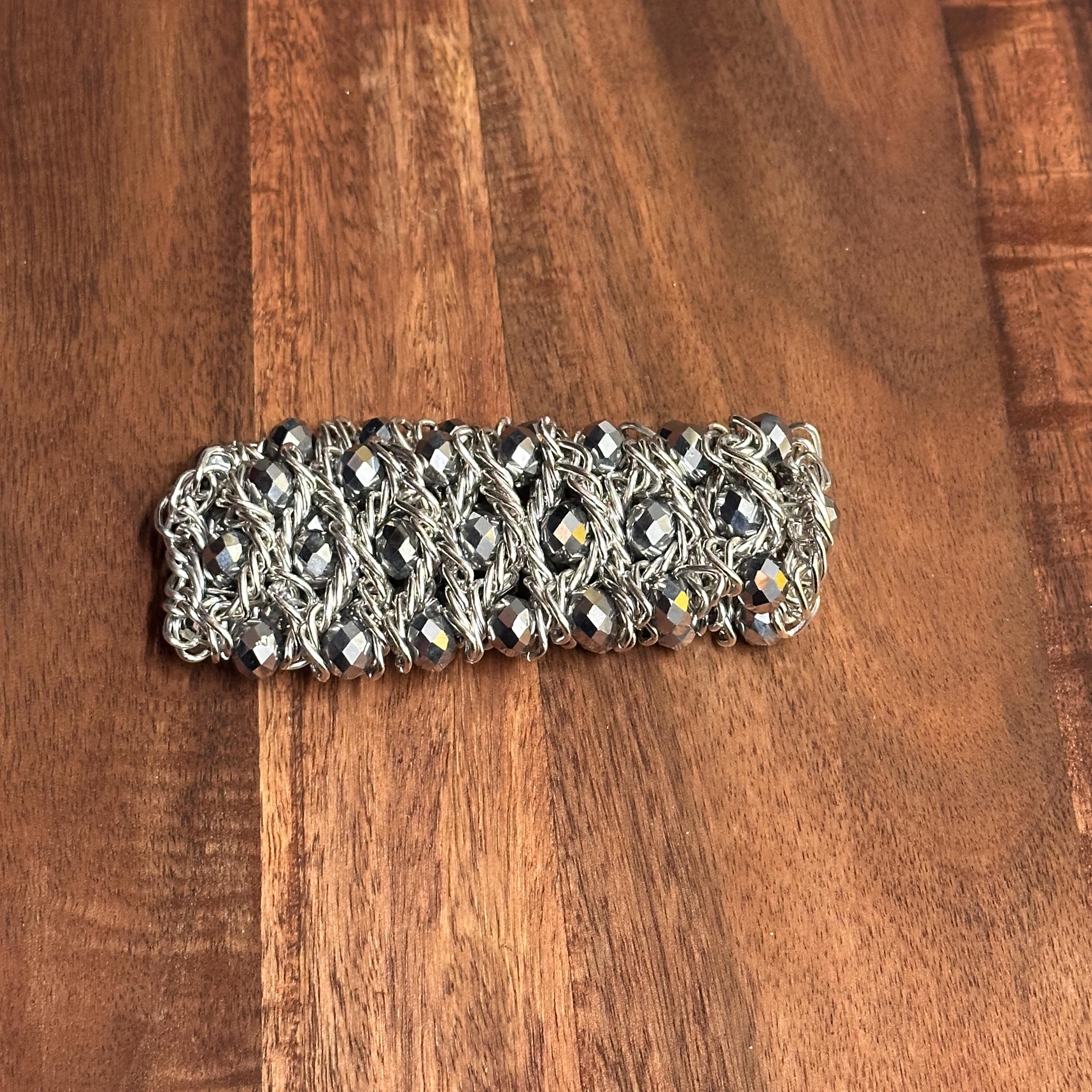 Vintage Unique Cuff Chain Diamanté Bracelet Jewellery Gift