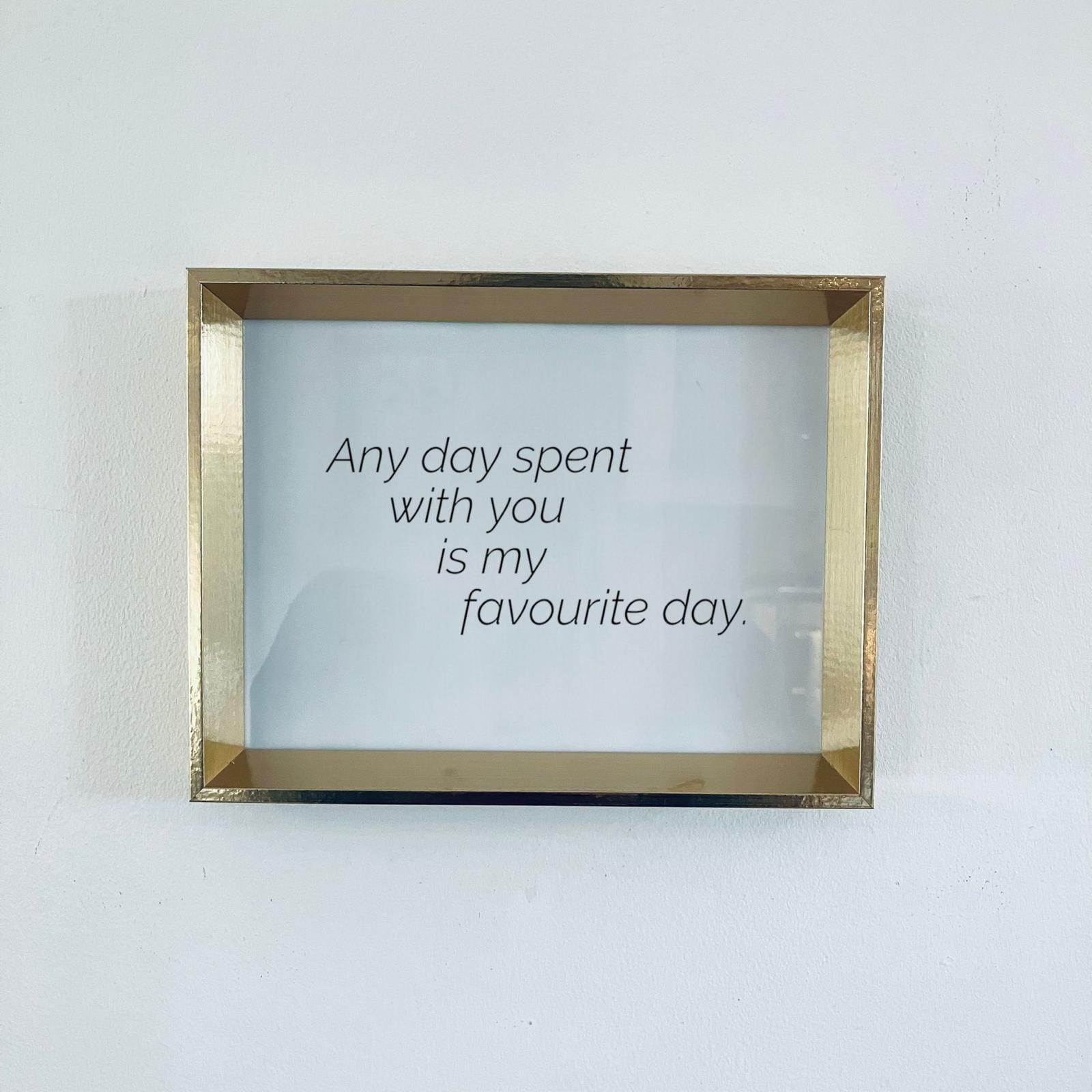 Retro Gold Framed Love Quote Print Valentine&#39;s Day Gift Friend Girlfriend Poem Anniversary Wall