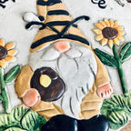 Novelty Painted Garden Gnome Stepping Stone Decoration Happy As Can Be Quote Heavy Weight