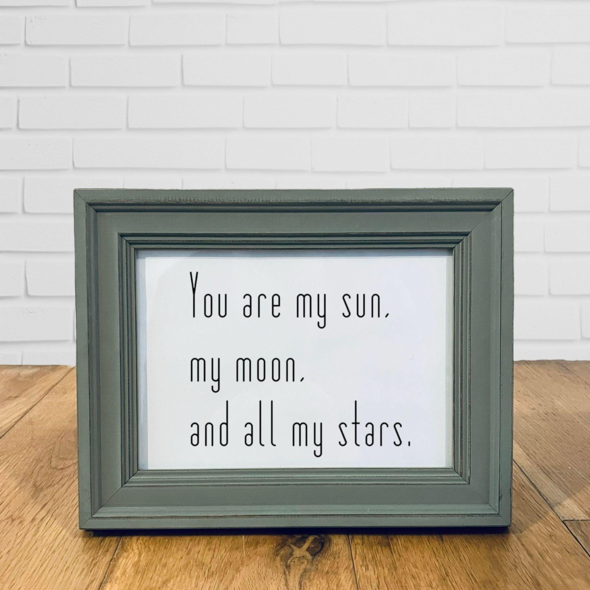 Rustic Green Framed Love Quote Print Valentine&#39;s Day Gift Friend Girlfriend Boyfriend Anniversar