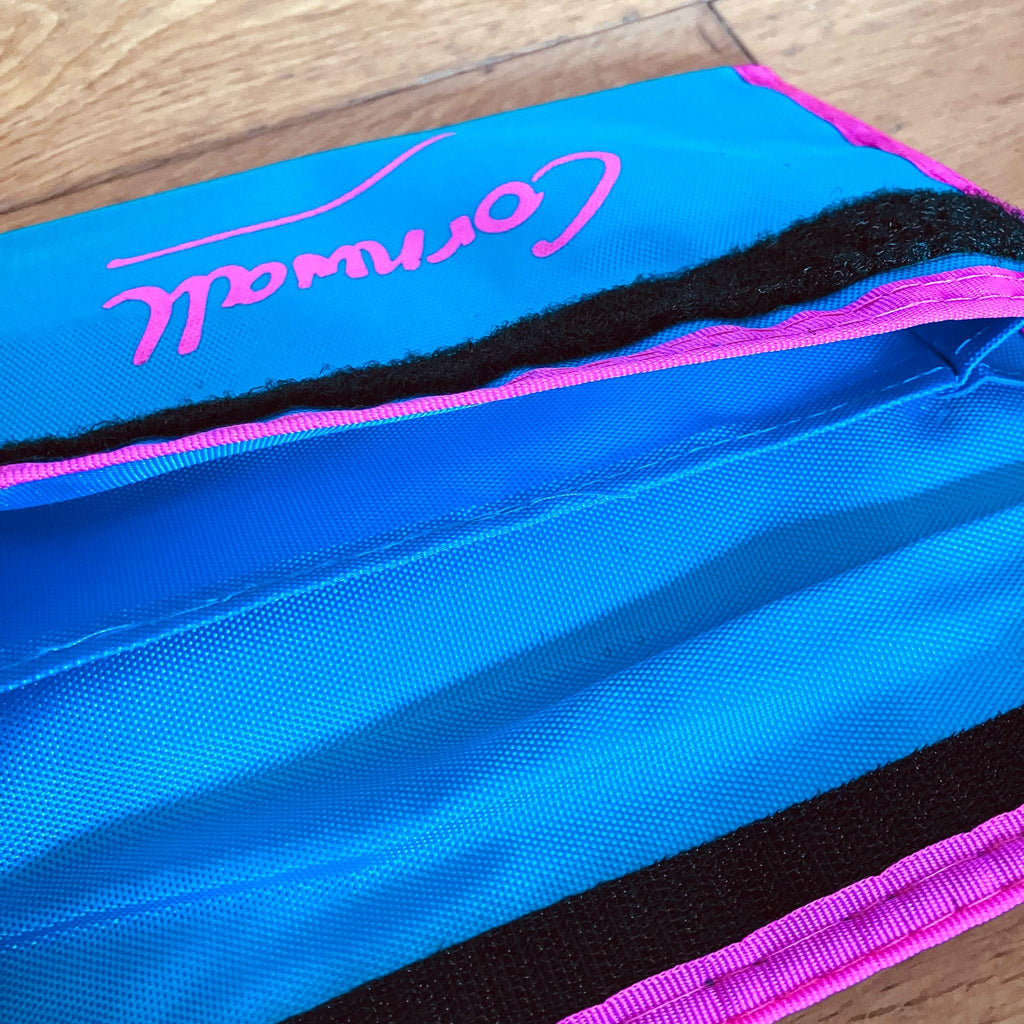 Retro Oversized Neon Cornwall Purse Wallet Blue/Pink Raver Festival Beach