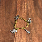 Vintage Nerf Rebelle Gold Tone Charm Bracelet Unique Gift