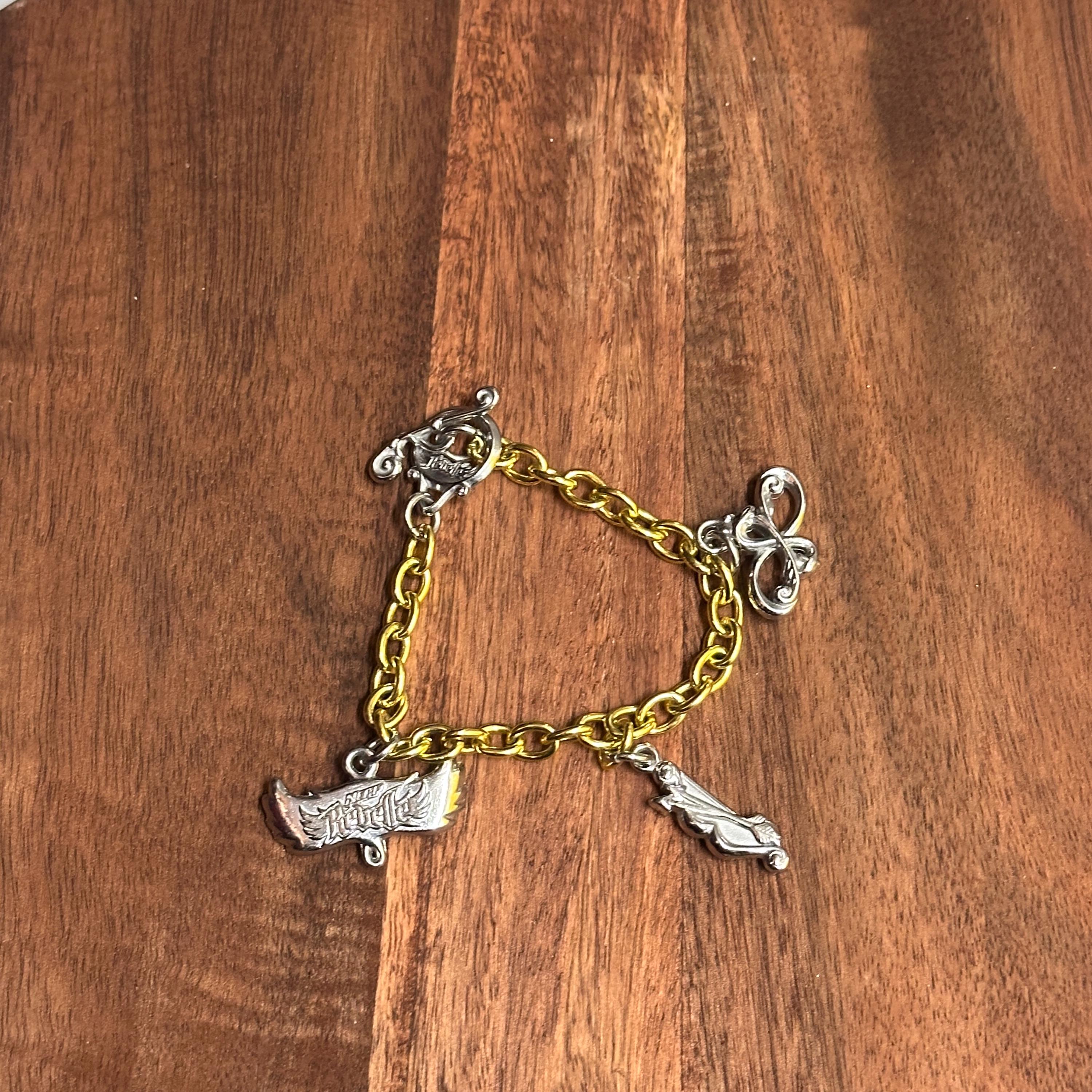 Vintage Nerf Rebelle Gold Tone Charm Bracelet Unique Gift