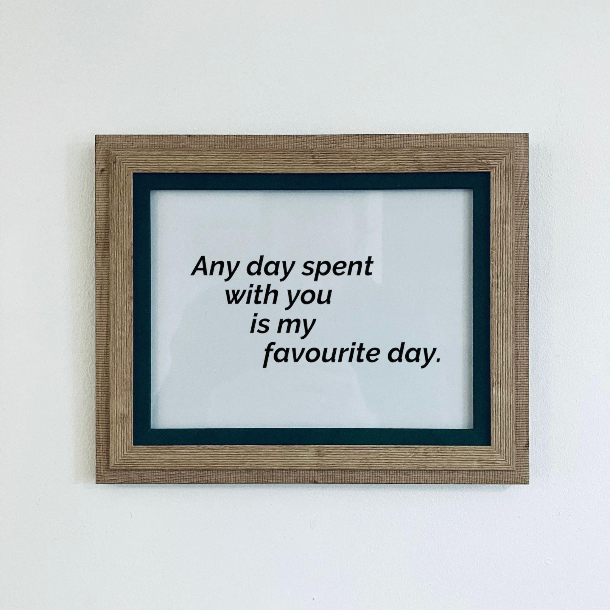 Natural Wood Framed Love Quote Print Valentine&#39;s Day Gift Friend Girlfriend Boyfriend Anniversar