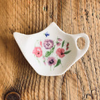 Vintage Style Crawford & Kent Floral Teabag Holder Spoon Rest Gift