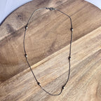 Vintage Mid-Century Silver Drop Bead Necklace 925 Sterling Silver Necklace