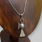 Vintage Unique Aztec Angel Pendant Necklace Hieroglyphic Lucky Gift