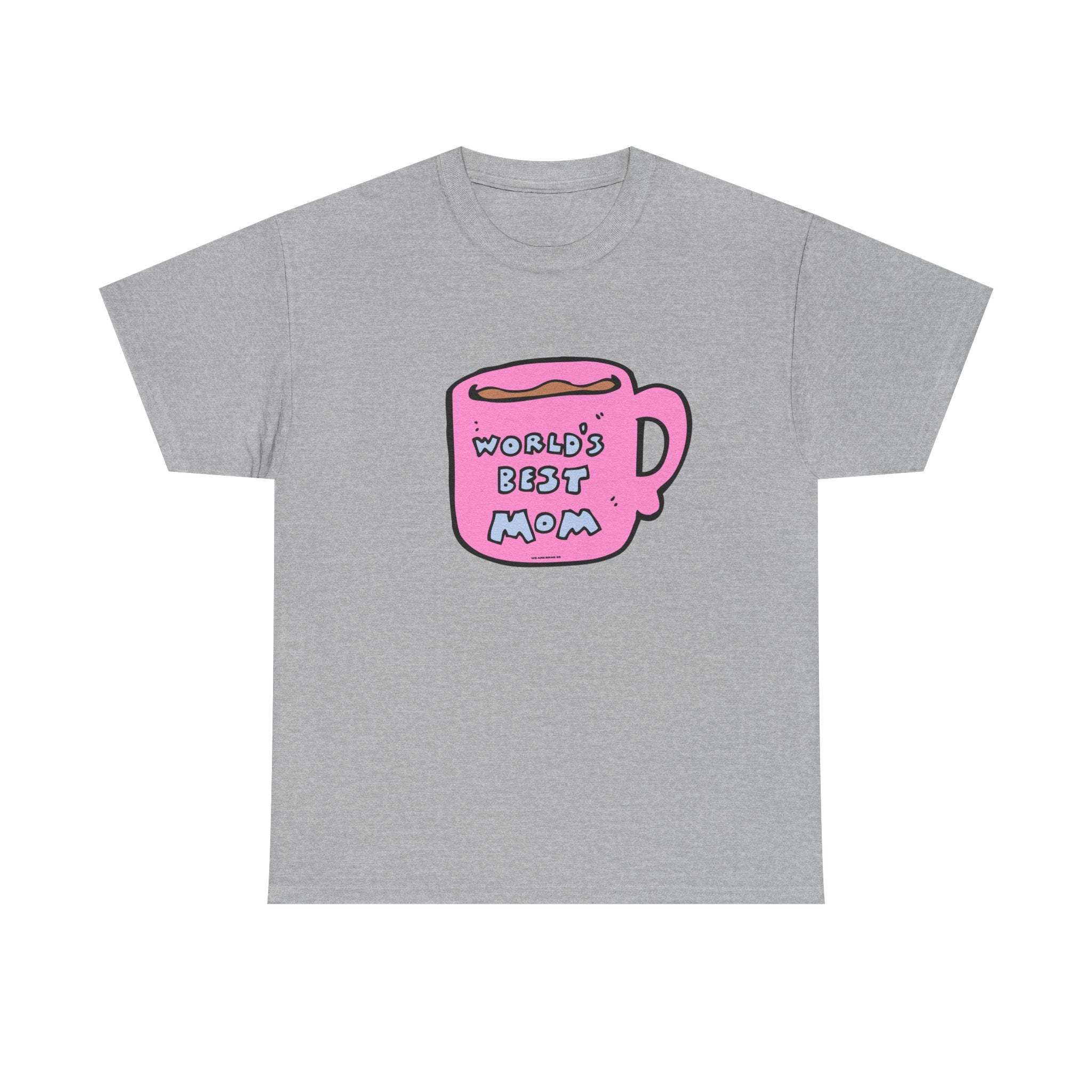 World's Best Mom Printed T-Shirt 100% Cotton Novelty Mum Mom Tee Birthday Mother's Day Gift