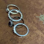 Vintage Stackable Gemstone Ring Collection Bundle Silver/Gold Tone 4 Pieces Costume Jewellery - Size