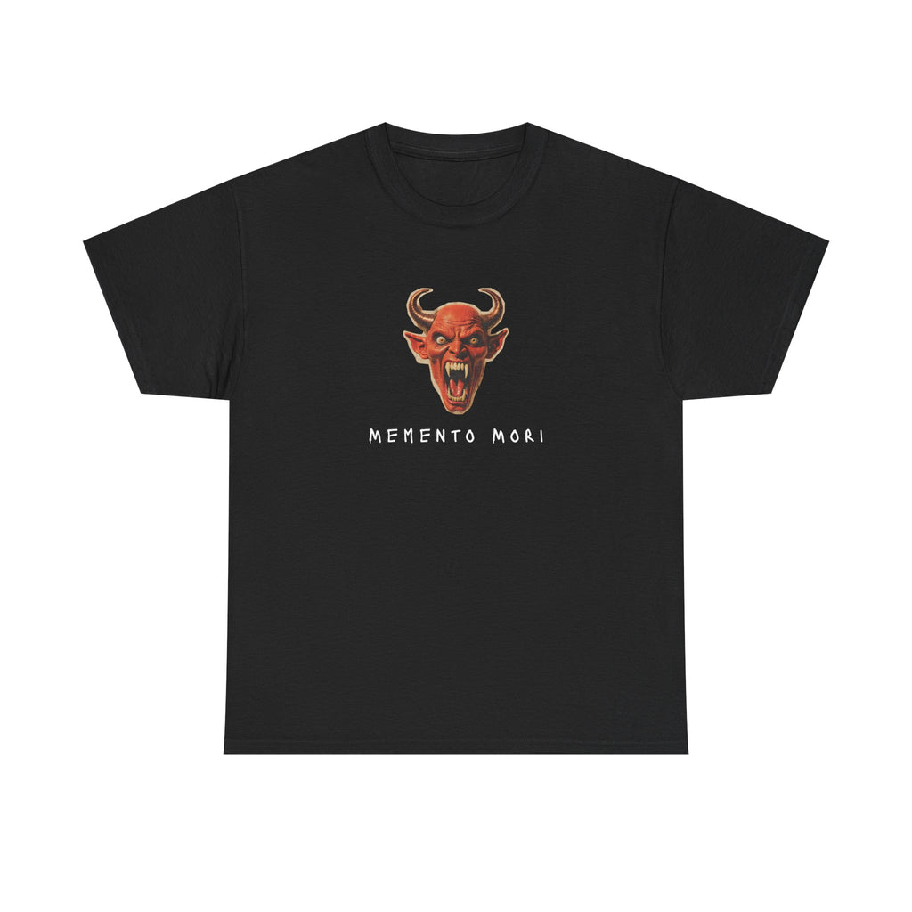 Memento Mori Devil Printed T-Shirt 100% Cotton Halloween Scary Satan Tee Gift