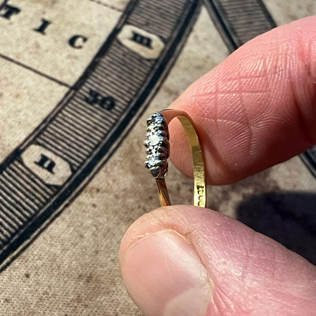 Vintage Gold Clear Gem Diamond Cluster Eternity Ring Gift - Size P