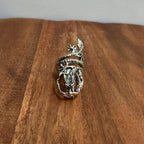 Unique Gothic Oriental Dragon Statement Ring Silver Tone - Size M 1/2