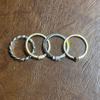 Vintage Stackable Signet Ring Collection Silver/Gold Tone Ring Bundle 4 Pieces - Size P