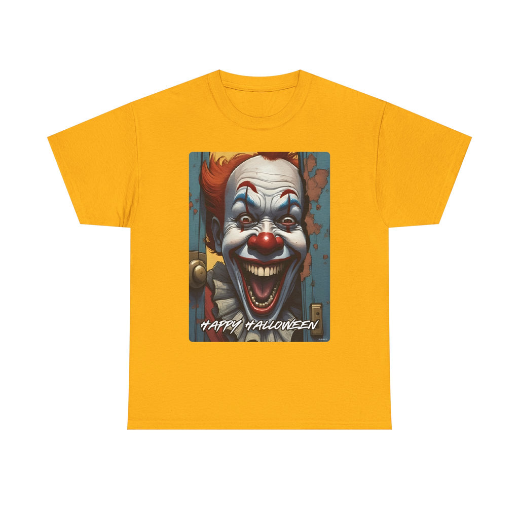Happy Halloween Clown Novelty Printed T-Shirt 100% Cotton Scary Halloween Tee