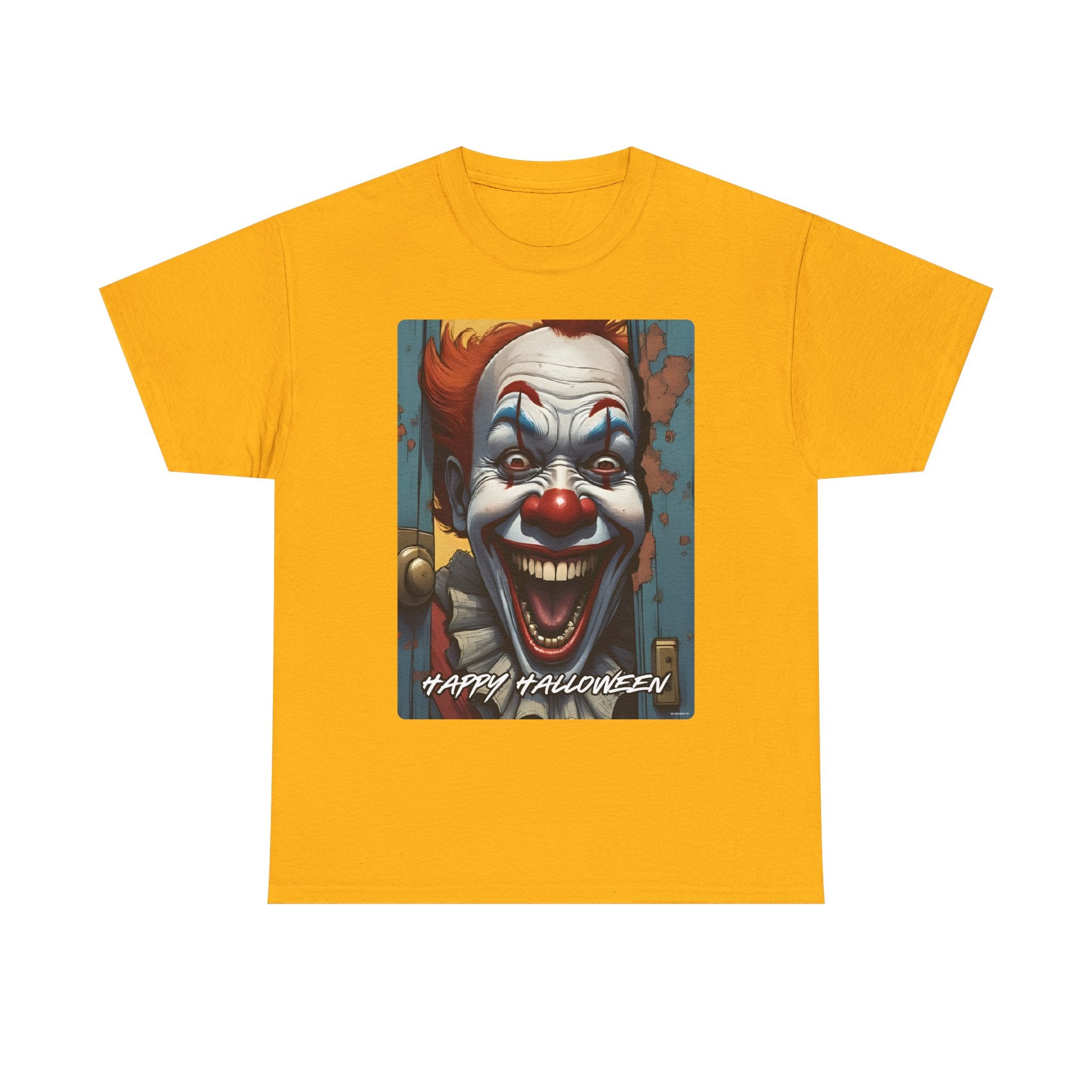 Happy Halloween Clown Novelty Printed T-Shirt 100% Cotton Scary Halloween Tee