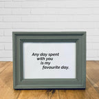 Rustic Green Framed Love Quote Print Valentine&#39;s Day Gift Friend Girlfriend Boyfriend Anniversar