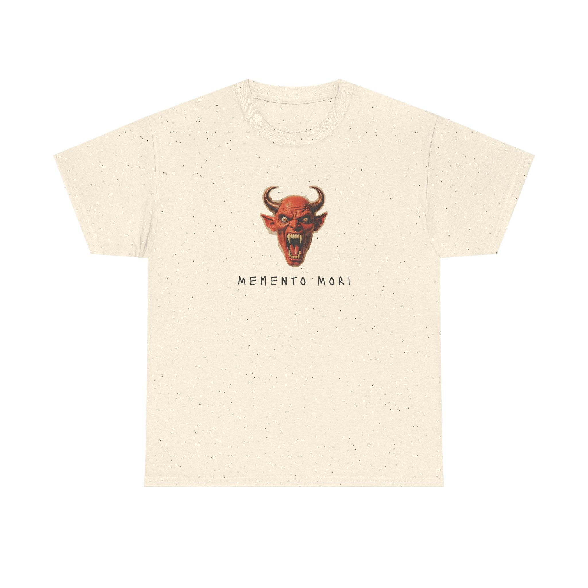 Memento Mori Devil Printed T-Shirt 100% Cotton Halloween Scary Satan Tee Gift