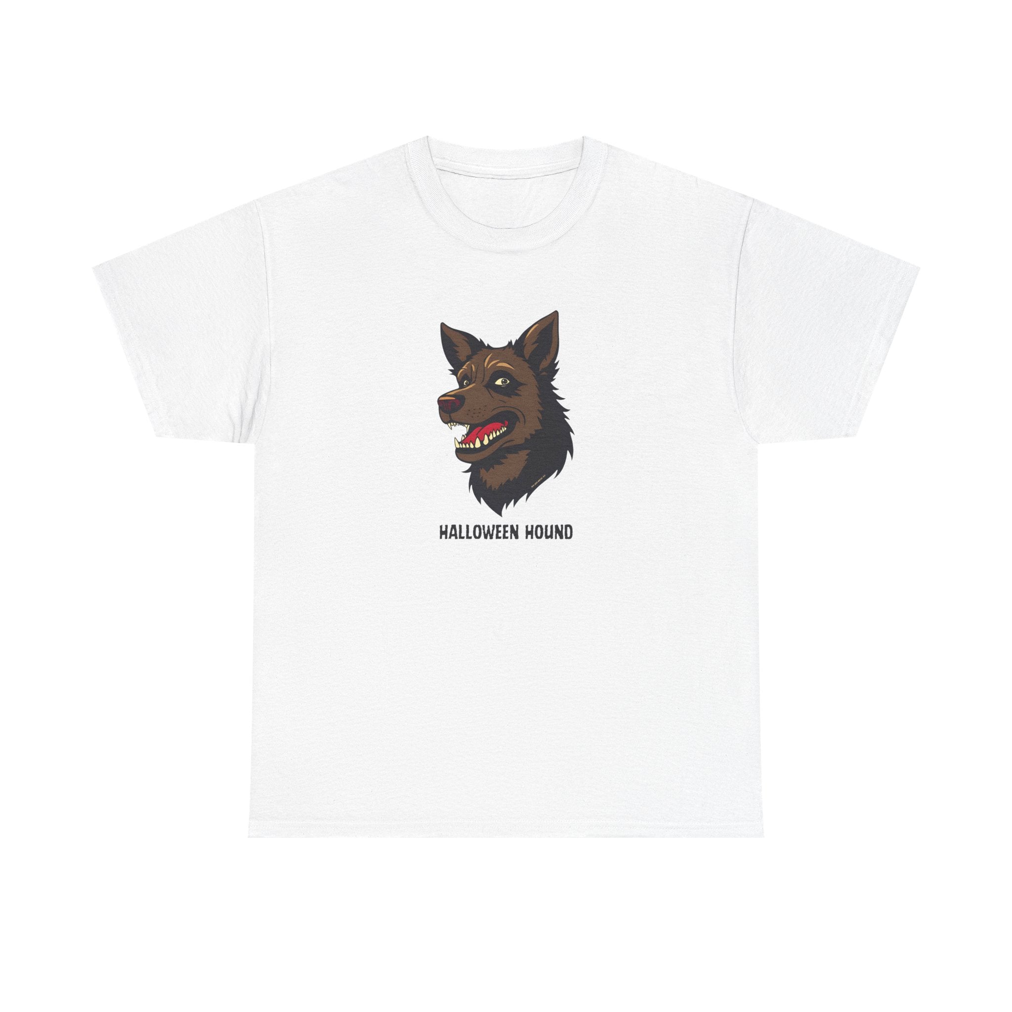 Halloween Hound Printed T-Shirt 100% Cotton Novelty Scary Halloween Dog Tee