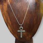 Vintage Floral Engraved Female Cross Silver Tone Pendant Necklace Unique Gift