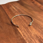 Vintage Open Heart Diamante Bangle Split Bracelet Silver Tone Jewellery