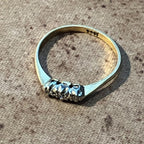 Vintage Gold Clear Gem Diamond Cluster Eternity Ring Gift - Size P