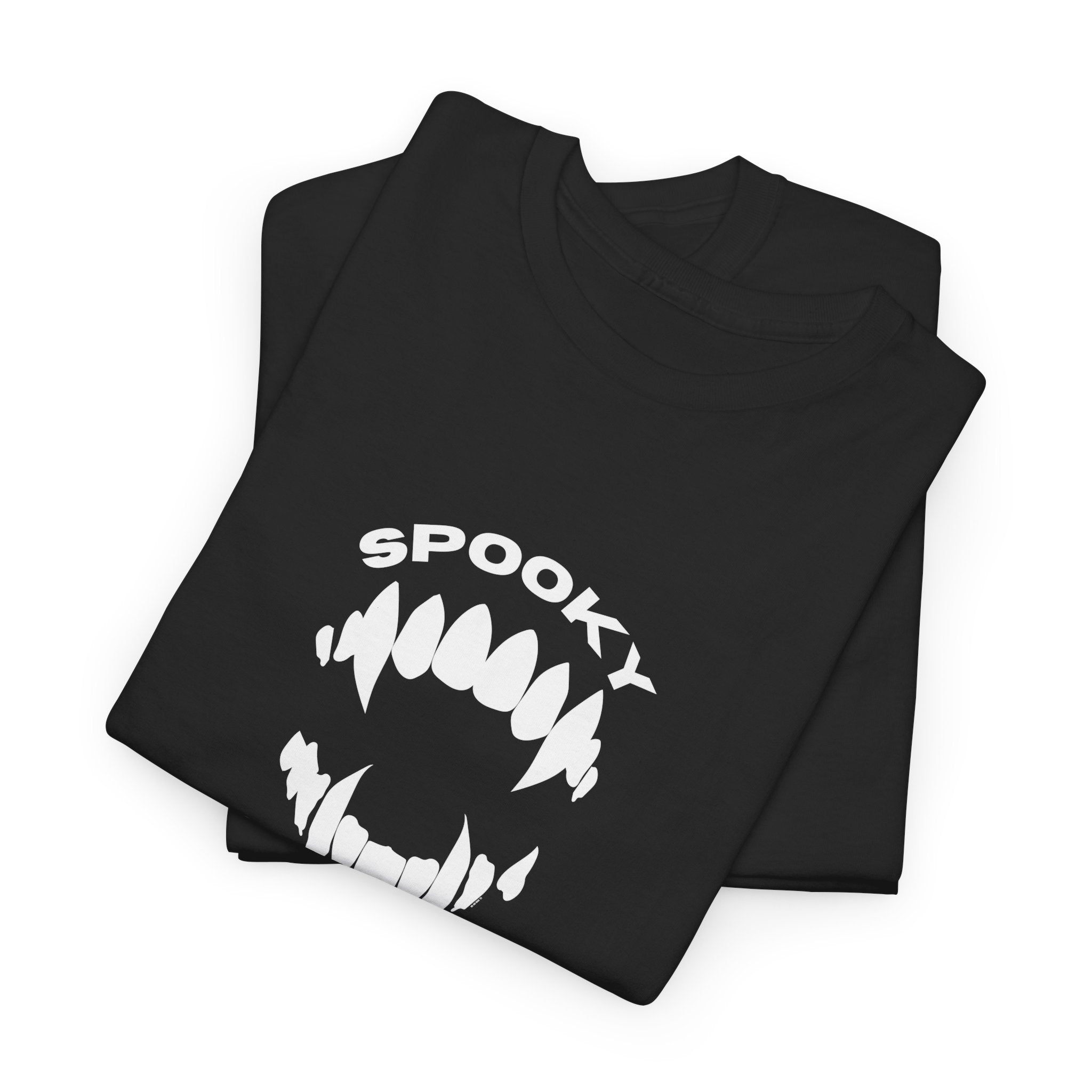 Spooky Season Halloween Printed T-Shirt 100% Cotton Scary Vampire Teeth Novelty Tee