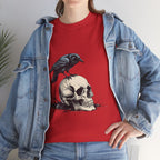 Skull & Crow Printed 100% Cotton Goth Biker Tattoo T-Shirt Halloween Tee