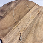 Vintage Delicate 925 Sterling Silver Red Gemstone Necklace Celtic Tribal Gift