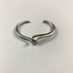 Vintage 925 Sterling Silver Wave Modernist Split Band Cuff Bangle