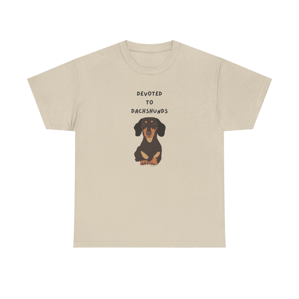 Devoted To Dachshunds Sausage Dog Printed T-Shirt 100% Cotton Novelty Cute Dog Tee Gift