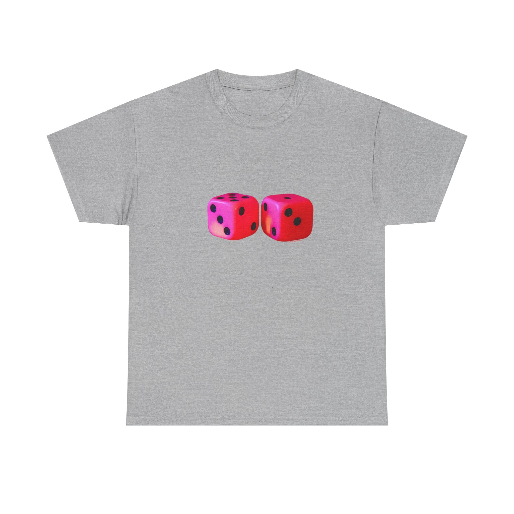 Neon Dice Printed T-Shirt 100% Cotton Lucky Dice Casino Tee Gift