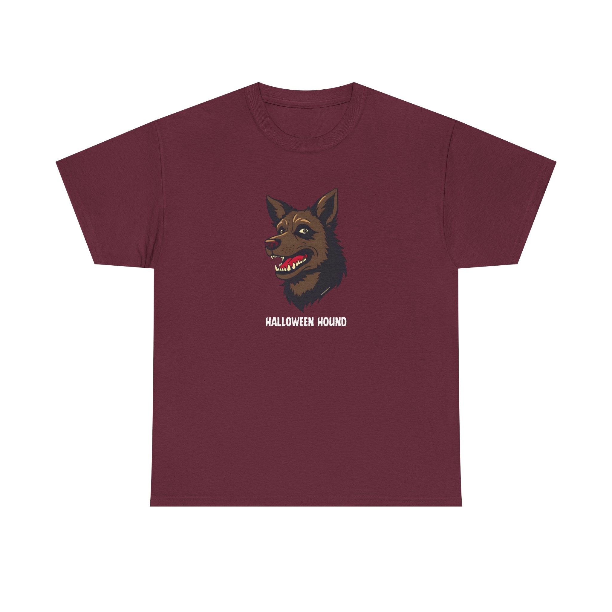 Halloween Hound Printed T-Shirt 100% Cotton Novelty Scary Halloween Dog Tee