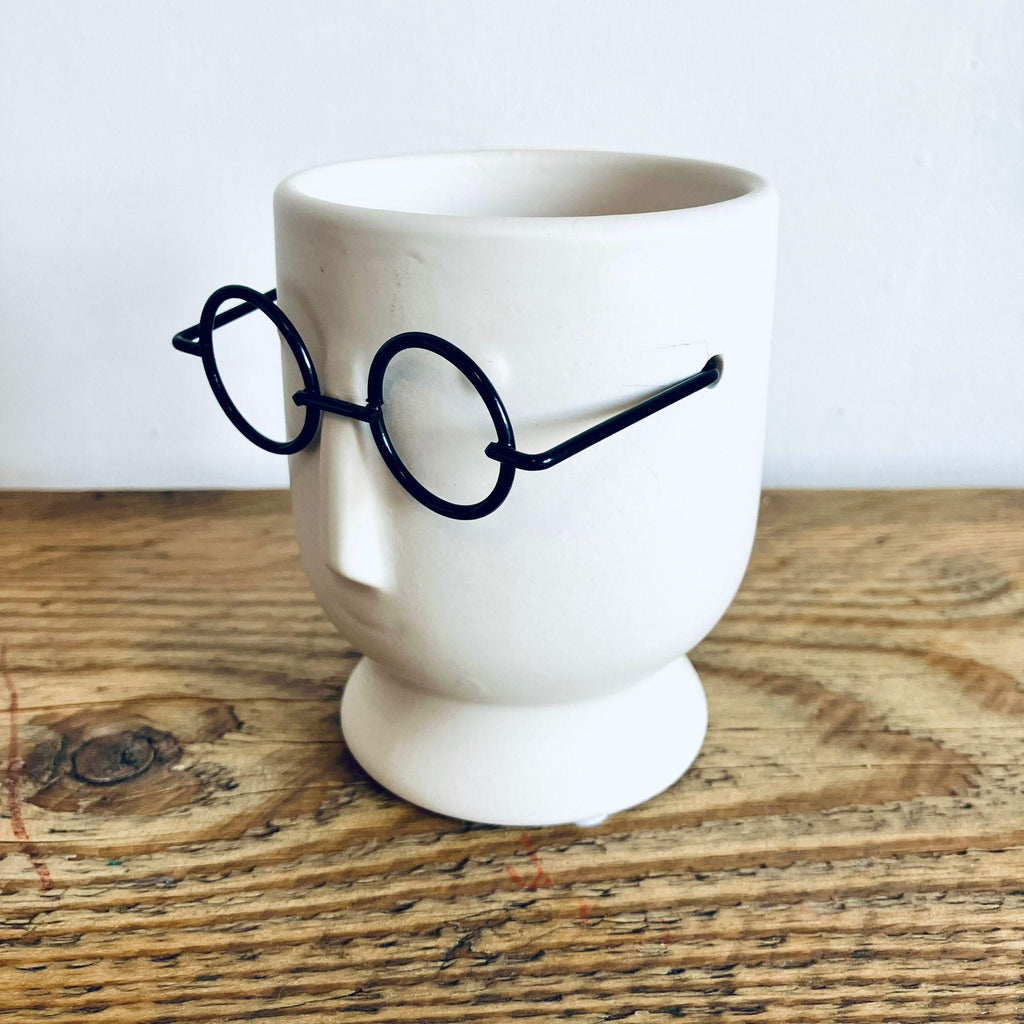 Small Novelty Wizard Glasses Planter/Vase Unique Homeware Gift 10cm