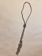 Vintage Ethnic Egyptian Style Serpent Gold Tone Tassel Knot Necklace Tribal Costume Jewellery