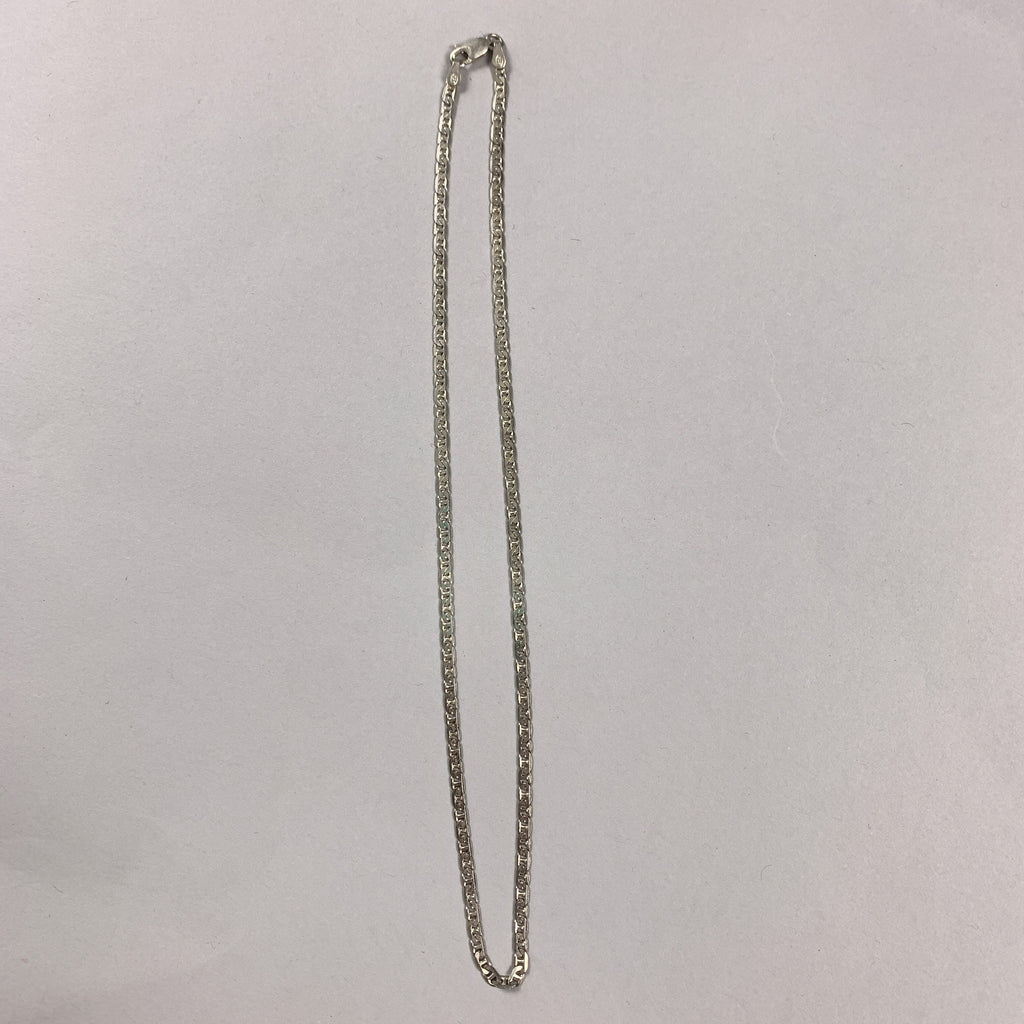 Vintage 925 Sterling Silver Short Choker Chain Necklace Made In Italy.