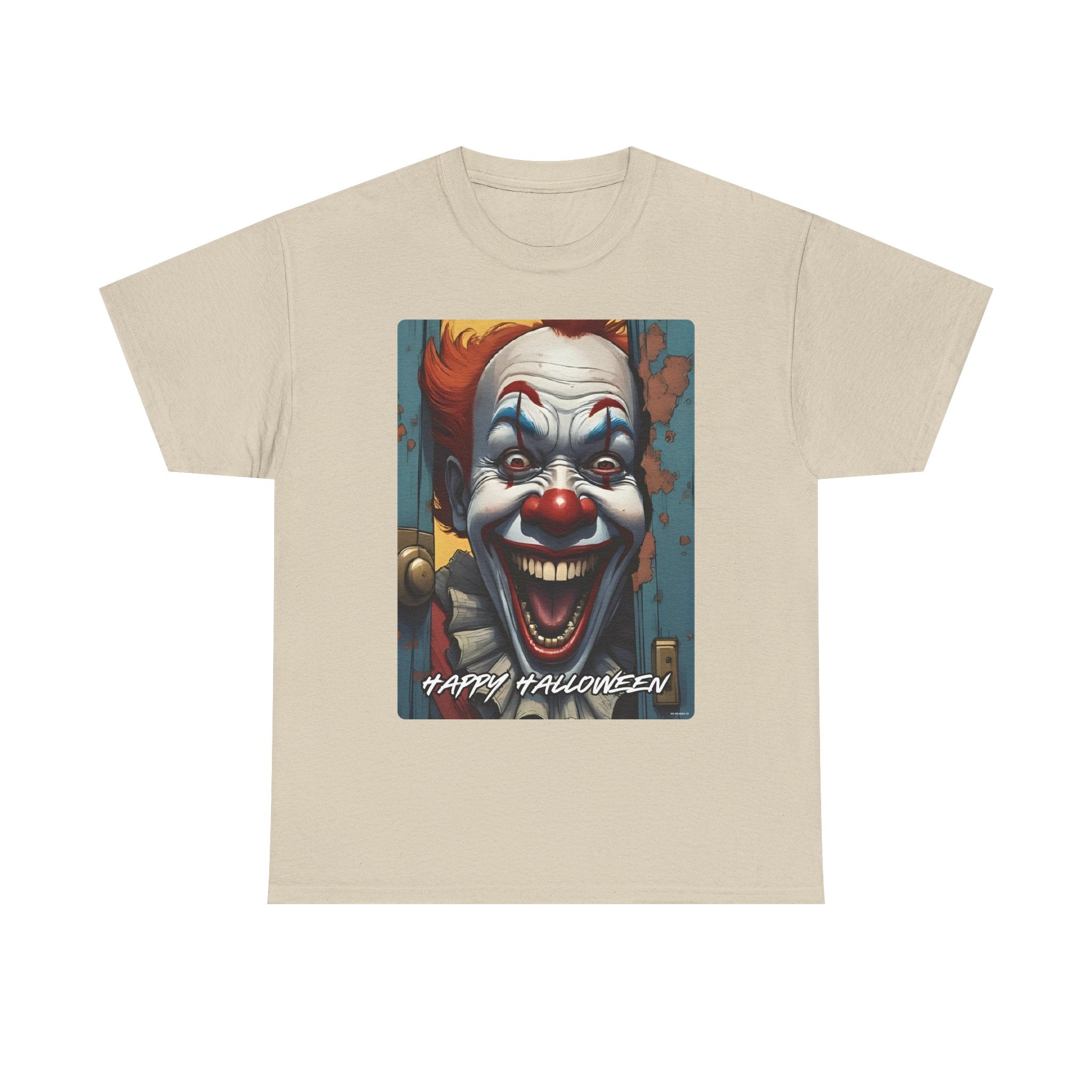 Happy Halloween Clown Novelty Printed T-Shirt 100% Cotton Scary Halloween Tee