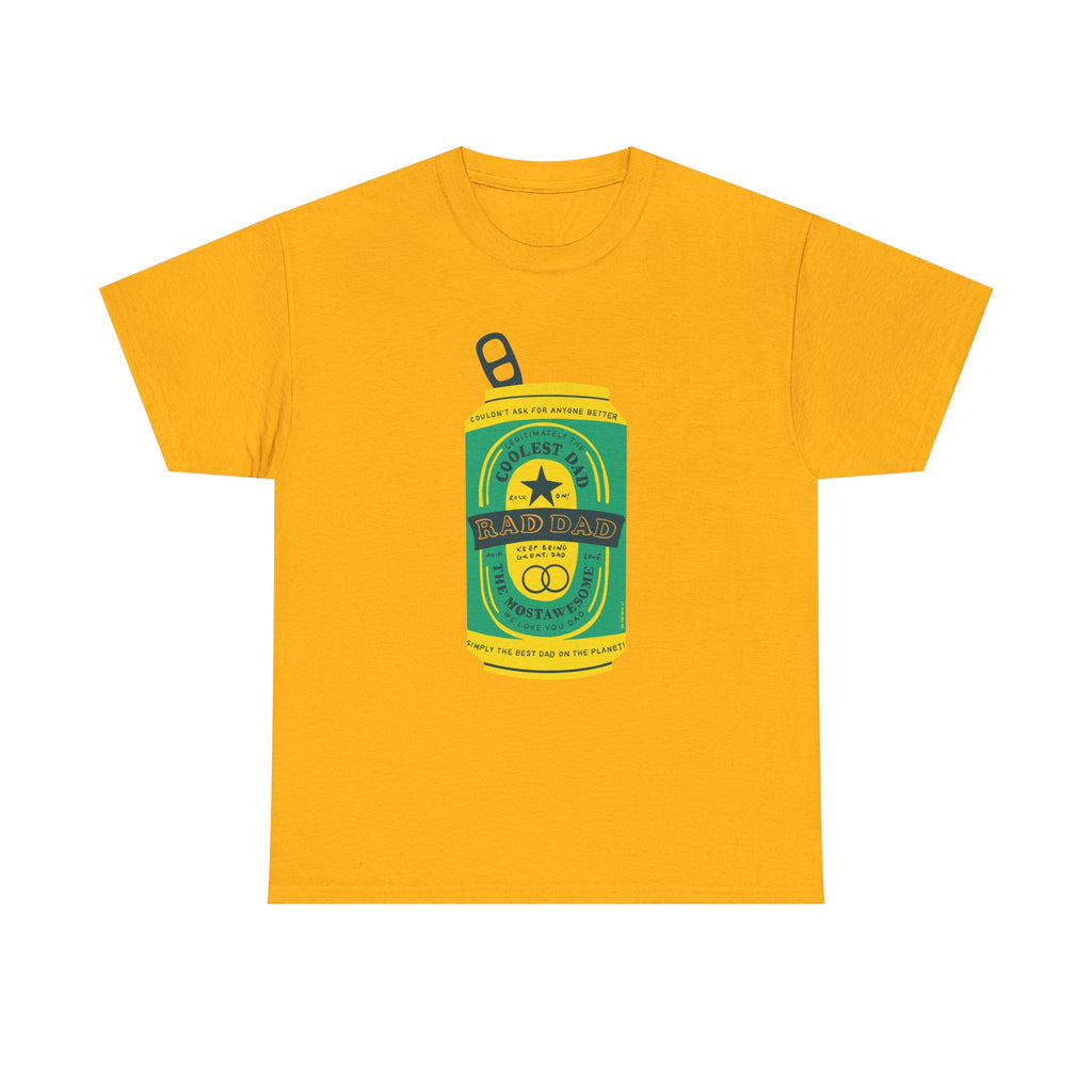 Rad Dad Beer Can Printed T-Shirt 100% Cotton Novelty Dad Tee Birthday Father's Day Gift
