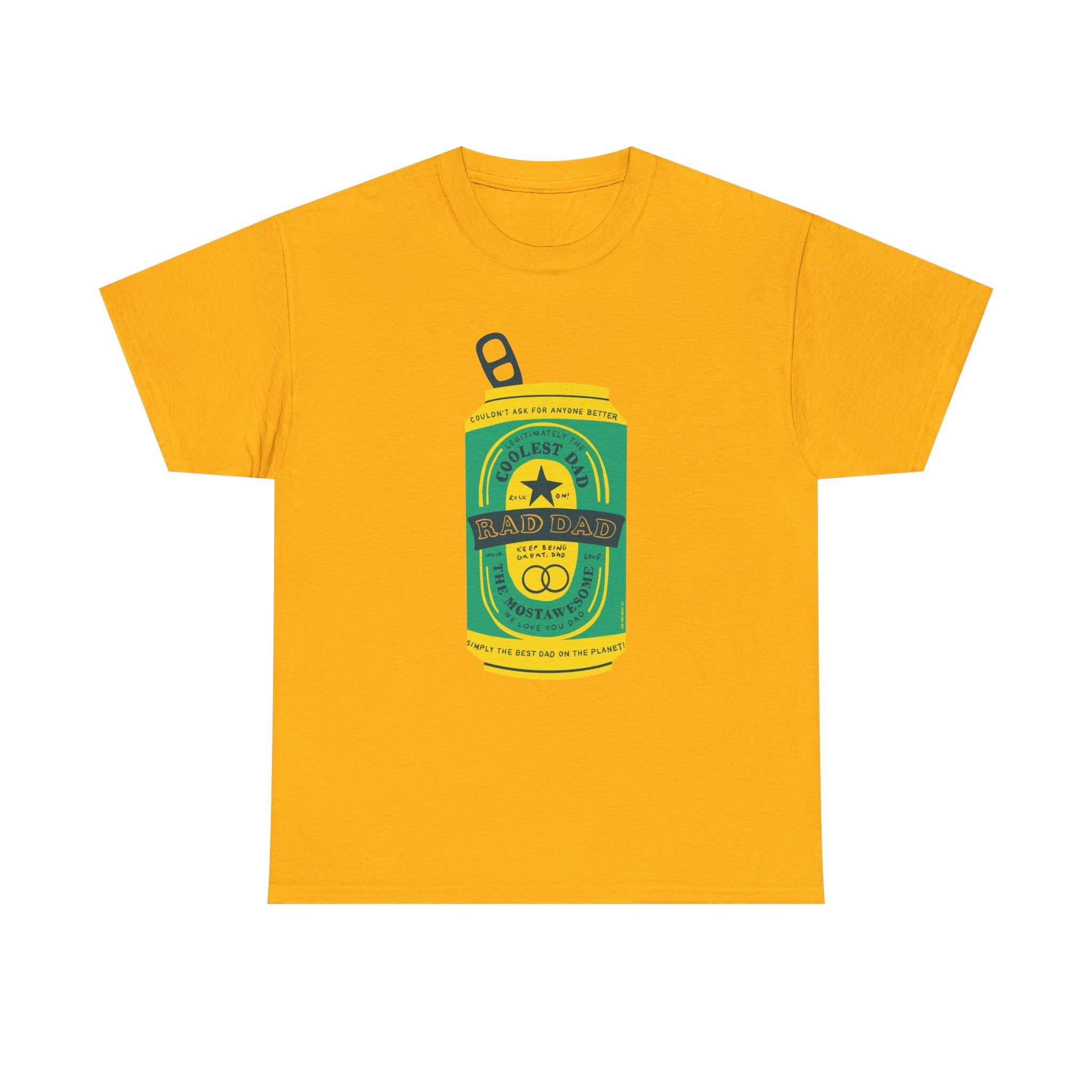 Rad Dad Beer Can Printed T-Shirt 100% Cotton Novelty Dad Tee Birthday Father's Day Gift