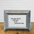 Ribbed Silver Framed Love Quote Print Valentine&#39;s Day Gift Friend Girlfriend Boyfriend Anniversa
